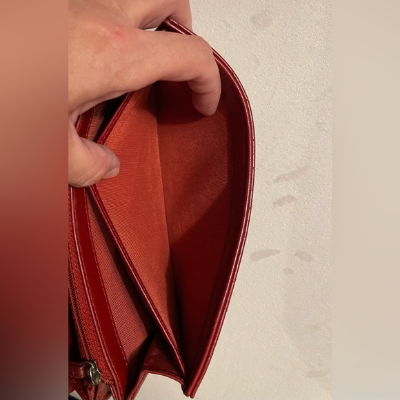 Chanel Red Lambskin Flap Long Wallet On A Unbranded Adjustable Chain With COA - Picture 11 of 14